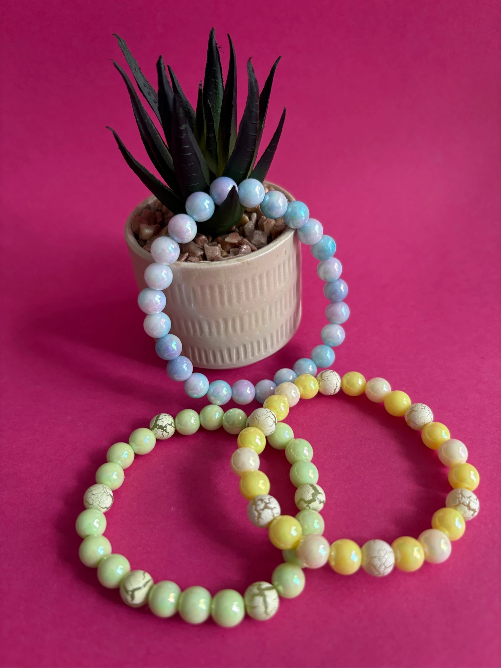 Lot de 3 bracelets perles acrylique